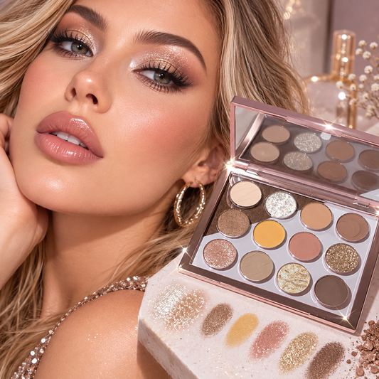 Twelve Rose Amber Eye Shadow Plate Makeup